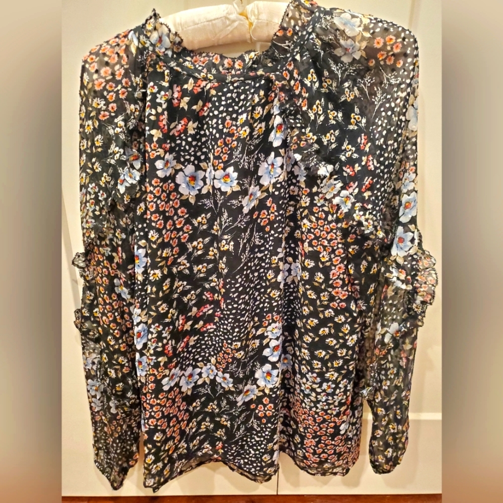 Ann Taylor Loft Fall Ruffle Long Sleeve Blouse